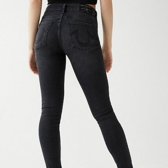 True Religion Black Rinse Jennie Curvy High Rise Skinny Jeans Size 30 - Picture 3 of 16